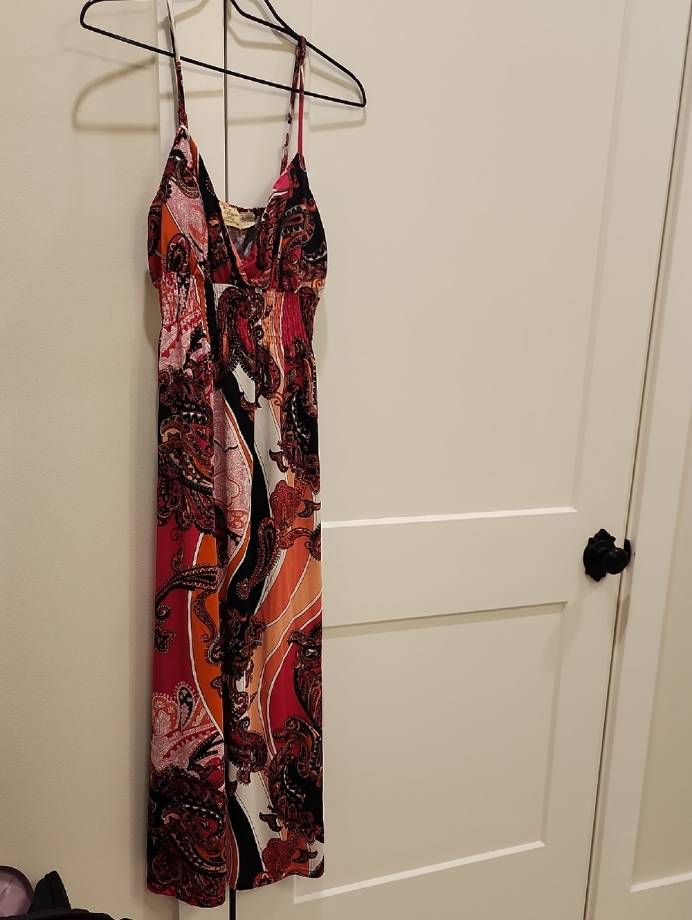Paisley Print Maxi Dress in Red and Orange